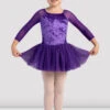 Girls Kelsey Velvet 3/4 Sleeve Tutu Dress