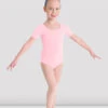 Girls Short Sleeve Round Neck Leotard -Dance Shoes Store CL5402 CDP