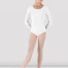 Girls Basic Long Sleeve Leotard -Dance Shoes Store CL5409 WHT 01