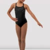 Girls Felicia Scoop Neck Leotard -Dance Shoes Store CL6697 BLK FRONT