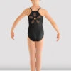 Girls Begonia Flower Mesh Back Leotard -Dance Shoes Store CL8097 BACK BLK