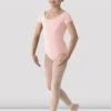 Girls Mirella Classic Short Sleeve Leotard -Dance Shoes Store M515CD F pale pink
