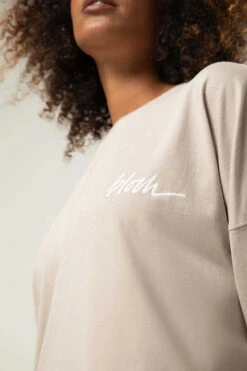 Ladies Bloch Print Oversized Long Sleeve Tee -Dance Shoes Store MRSNlulY