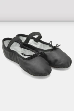 Childrens Dansoft Leather Ballet Shoes -Dance Shoes Store SO205 G BLK 06