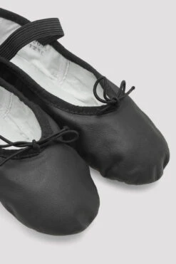 Childrens Dansoft Leather Ballet Shoes -Dance Shoes Store SO205 G BLK 08