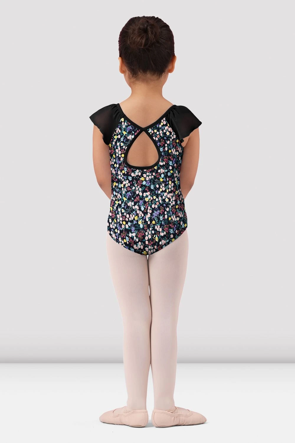 Girls Mirella Ditsy Floral Frill Sleeve Leotard 4 Girls Mirella Ditsy Floral Frill Sleeve Leotard - Image 2